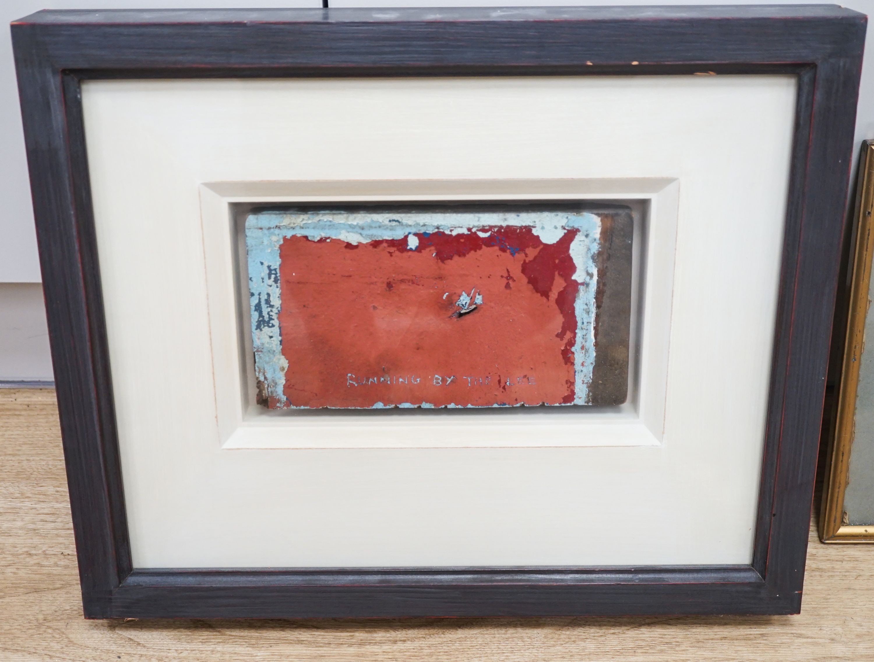 Graham D. Rich (1945-), oil on wooden panel, 'Running by the Lee, Falmouth', signed verso, 11.5 x 21cm